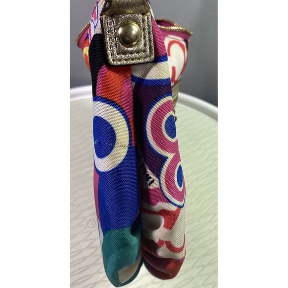 COACH RARE Poppy Graffiti Glam CROSSBODY Bag Multi Color Needs Cleaning 7.5x11x1 - Picture 6 of 14